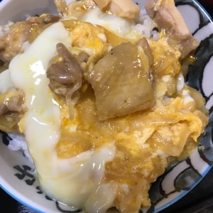 麺つゆで親子丼